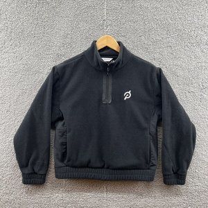 Peloton Fitness Black On Black Fleece Unisex Jacket White Logo Size Small